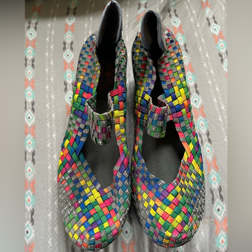 St. John’s Bay Karma Mary Jane Rainbow Wedges Size 9